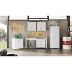 Lot de 2 armoires de garage flottantes blanches