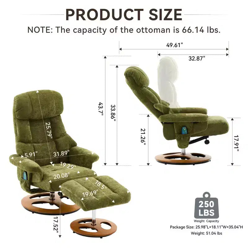 Fauteuil inclinable moderne réglable en chenille avec fonction pivotante