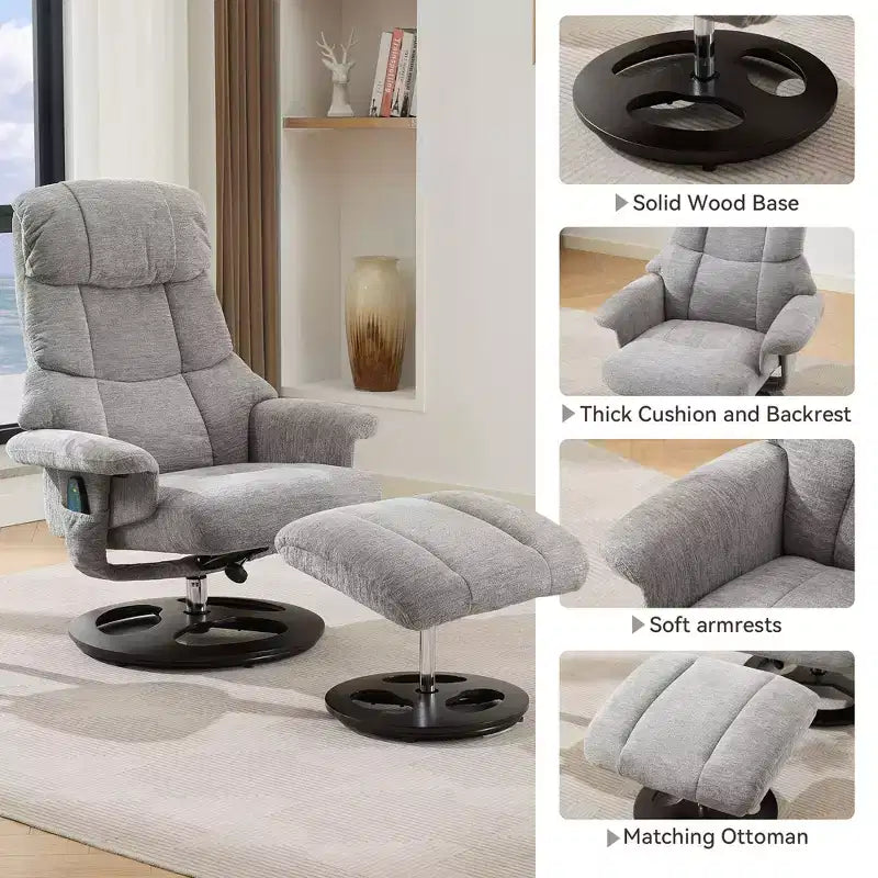 Fauteuil inclinable moderne réglable en chenille avec fonction pivotante