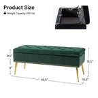 Banc de rangement avec garniture cloutée et capitonnage
