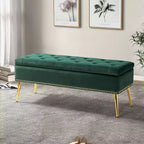 Banc de rangement avec garniture cloutée et capitonnage