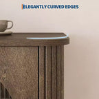 Buffet de rangement avec 2 portes en verre cannelé et 3 tiroirs