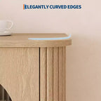 Buffet de rangement avec 2 portes en verre cannelé et 3 tiroirs