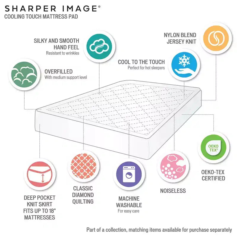 Protège-matelas moderne en nylon blanc à poches profondes pour un sommeil confortable