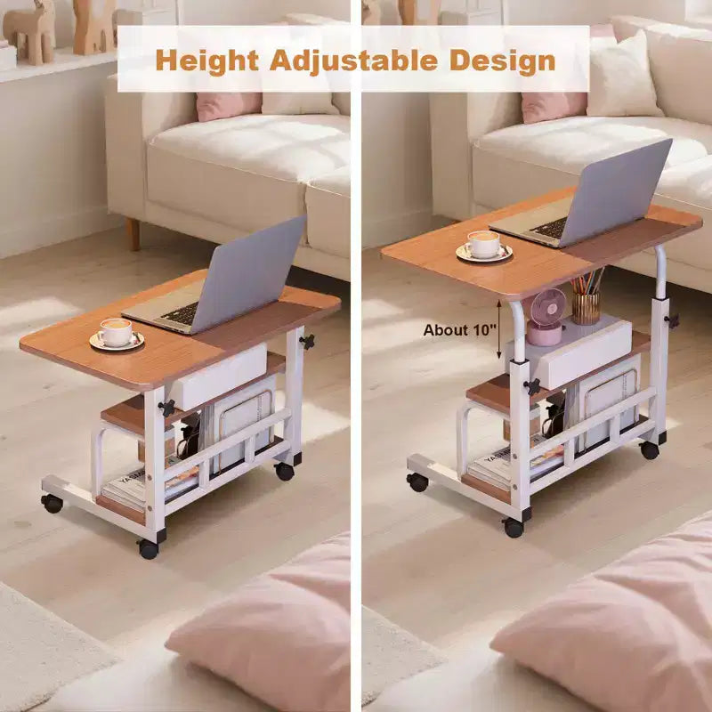 Bureau roulant portable, bureau d'ordinateur mobile, petit bureau debout