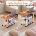 Bureau roulant portable, bureau d'ordinateur mobile, petit bureau debout