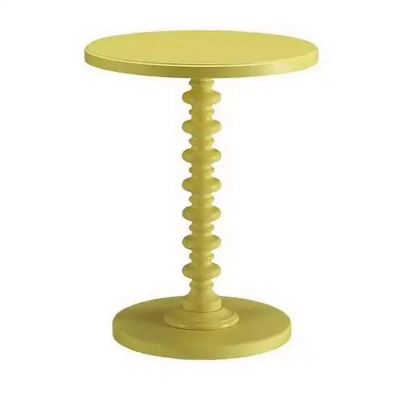 Table d'appoint avec plateau rond, jaune