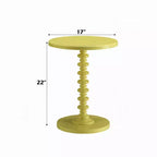 Table d'appoint avec plateau rond, jaune