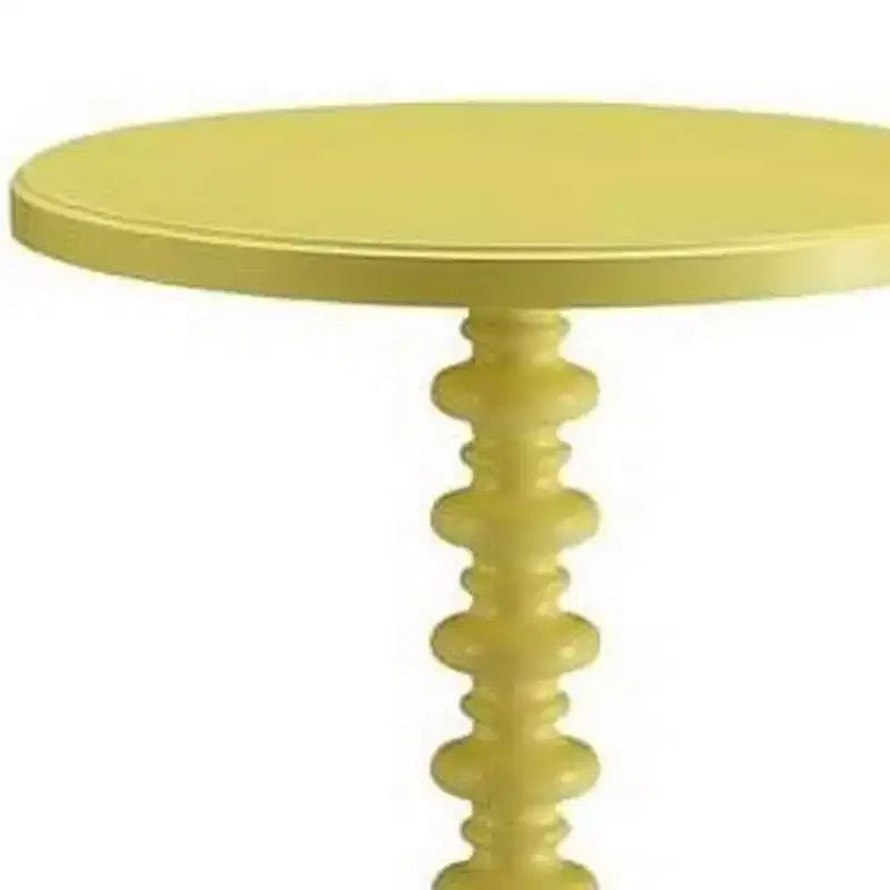 Table d'appoint avec plateau rond, jaune