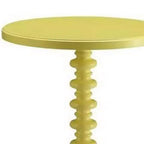 Table d'appoint avec plateau rond, jaune