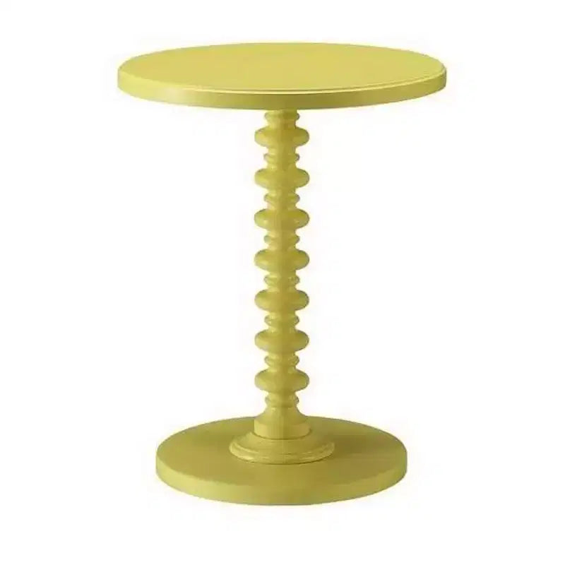 Table d'appoint avec plateau rond, jaune
