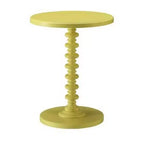 Table d'appoint avec plateau rond, jaune