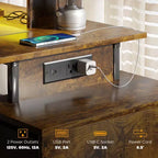 Bureau d'ordinateur avec rangement, table d'ordinateur avec prises de courant et lumières LED