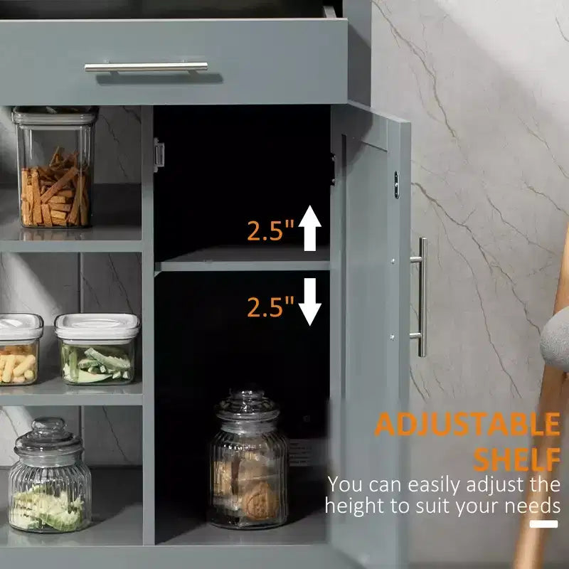 Desserte de cuisine à roulettes, îlot de cuisine roulant avec étagère de rangement