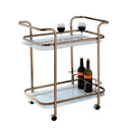 Chariot de service contemporain finition champagne