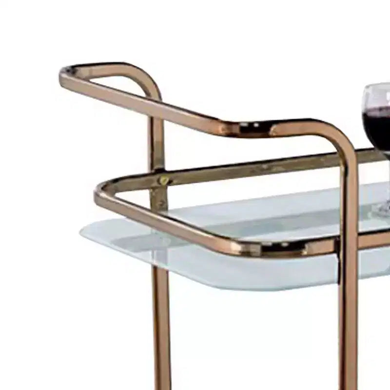 Chariot de service contemporain finition champagne