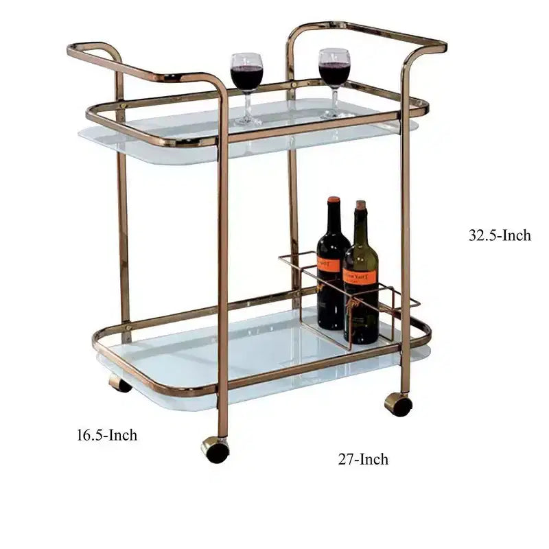 Chariot de service contemporain finition champagne