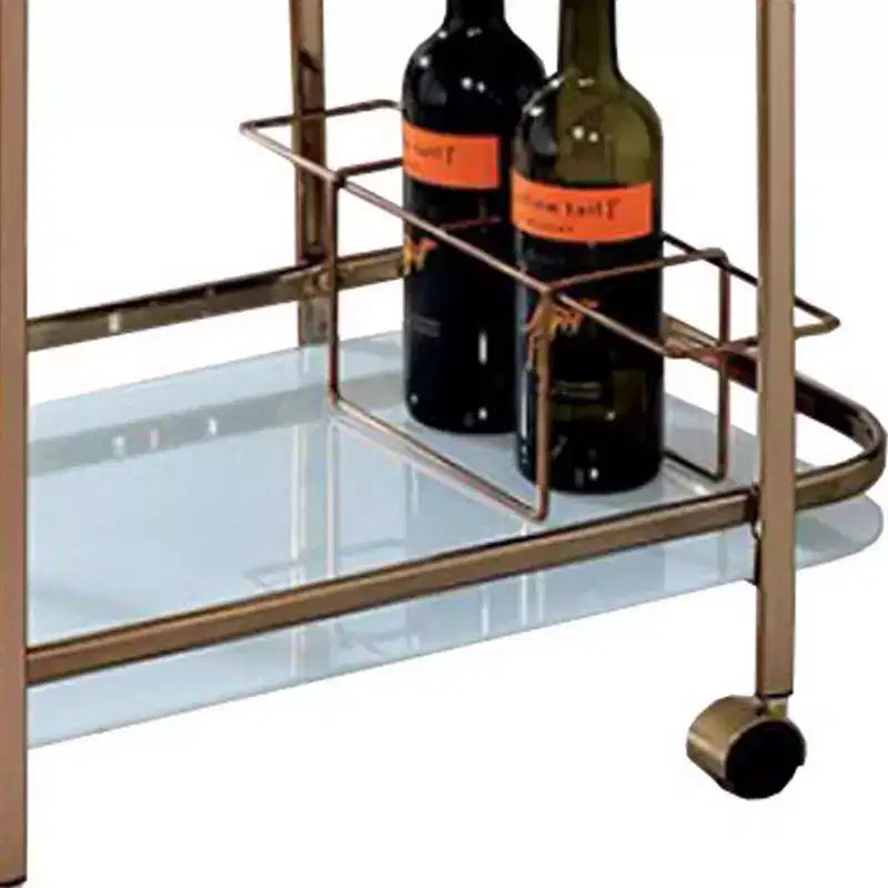 Chariot de service contemporain finition champagne