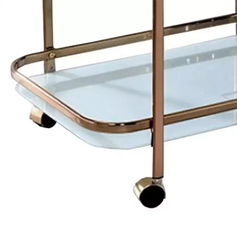 Chariot de service contemporain finition champagne