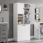 Meuble de Rangement Haut Étagères Réglables Panier Basculant MDF