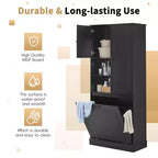 Meuble de Rangement Haut Étagères Réglables Panier Basculant MDF