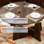 Table de salle à manger ronde en bois Table de cuisine style ferme