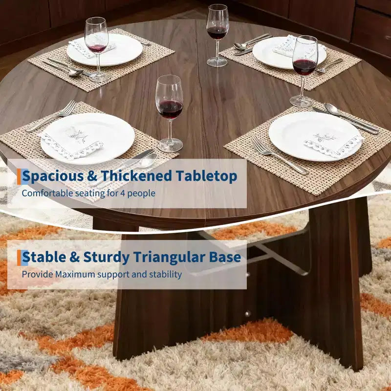 Table de salle à manger ronde en bois Table de cuisine style ferme