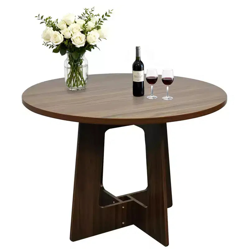 Table de salle à manger ronde en bois Table de cuisine style ferme