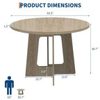 Table de salle à manger ronde en bois Table de cuisine style ferme
