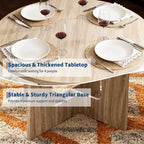 Table de salle à manger ronde en bois Table de cuisine style ferme