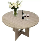 Table de salle à manger ronde en bois Table de cuisine style ferme