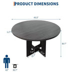 Table de salle à manger ronde en bois Table de cuisine style ferme
