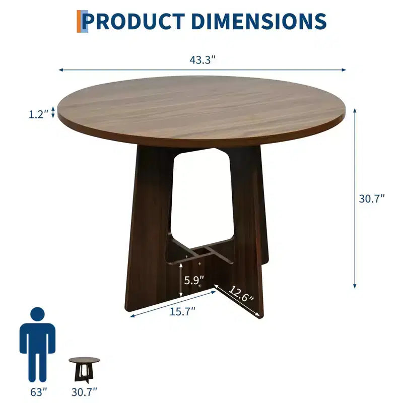 Table de salle à manger ronde en bois Table de cuisine style ferme