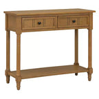 Console traditionnelle avec tiroirs et étagère, table d'entrée en pin de style vintage