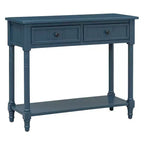 Console traditionnelle avec tiroirs et étagère, table d'entrée en pin de style vintage