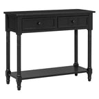 Console traditionnelle avec tiroirs et étagère, table d'entrée en pin de style vintage
