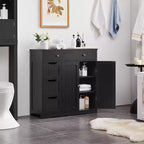 Meuble de rangement de salle de bain en bois, meuble bas