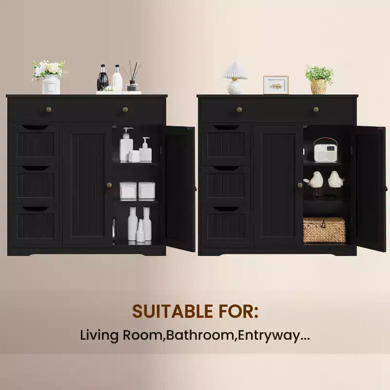 Meuble de rangement de salle de bain en bois, meuble bas