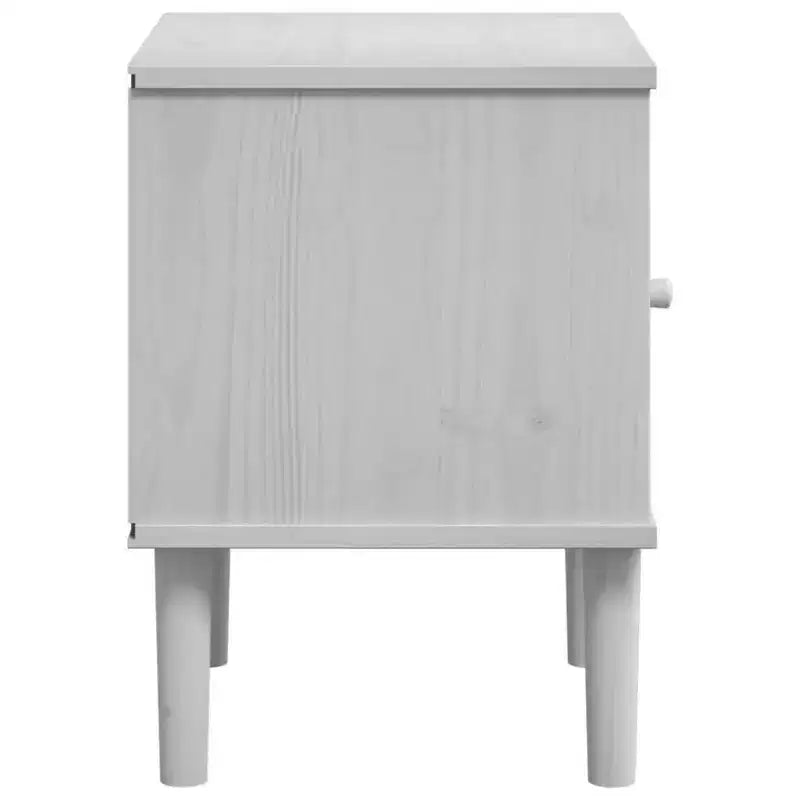 Table de Chevet pour Chambre à Coucher Effet Rotin Bois Massif de Pin, Bois Usiné - Table de Nuit