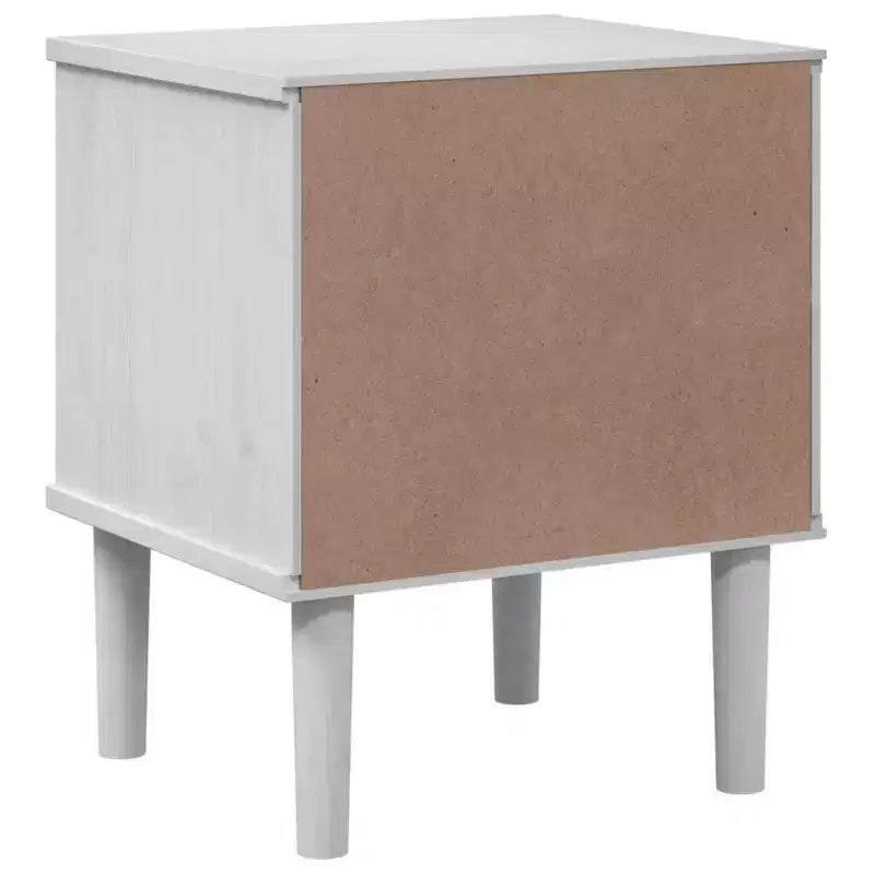 Table de Chevet pour Chambre à Coucher Effet Rotin Bois Massif de Pin, Bois Usiné - Table de Nuit