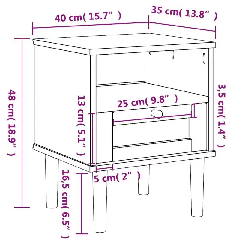 Table de Chevet pour Chambre à Coucher Effet Rotin Bois Massif de Pin, Bois Usiné - Table de Nuit