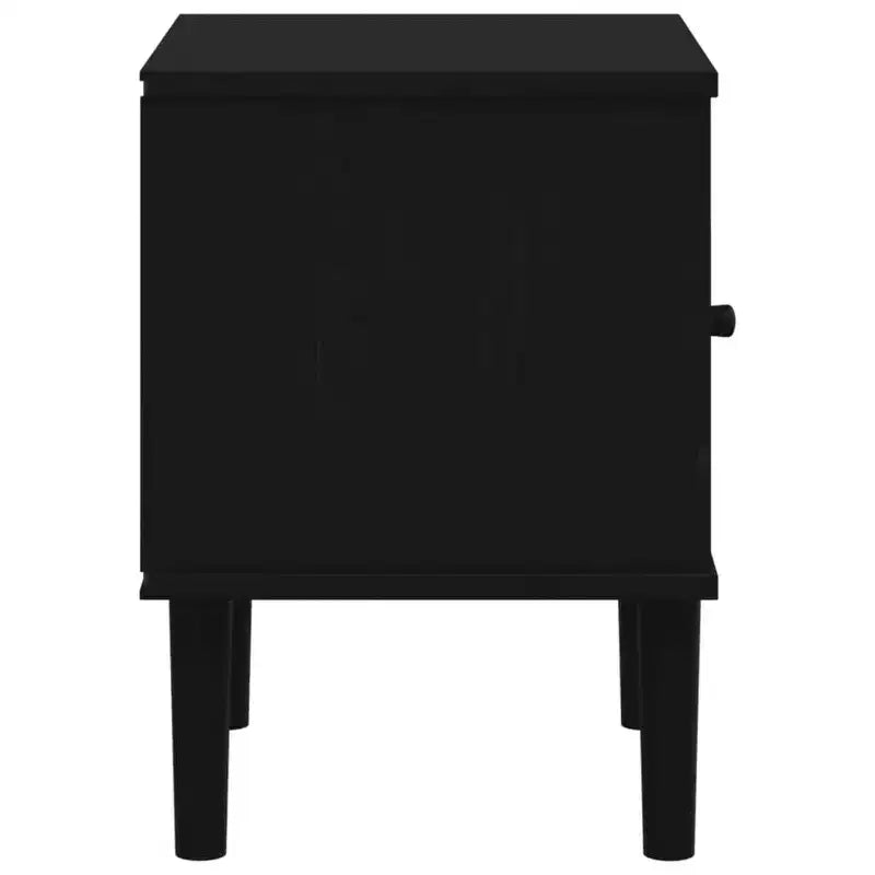 Table de Chevet pour Chambre à Coucher Effet Rotin Bois Massif de Pin, Bois Usiné - Table de Nuit