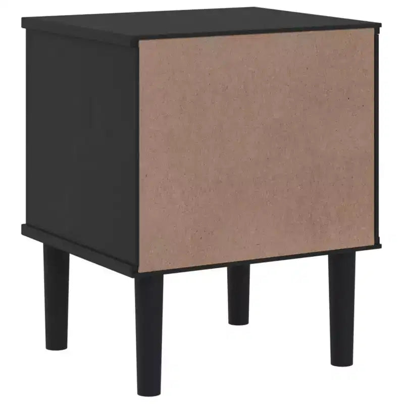 Table de Chevet pour Chambre à Coucher Effet Rotin Bois Massif de Pin, Bois Usiné - Table de Nuit