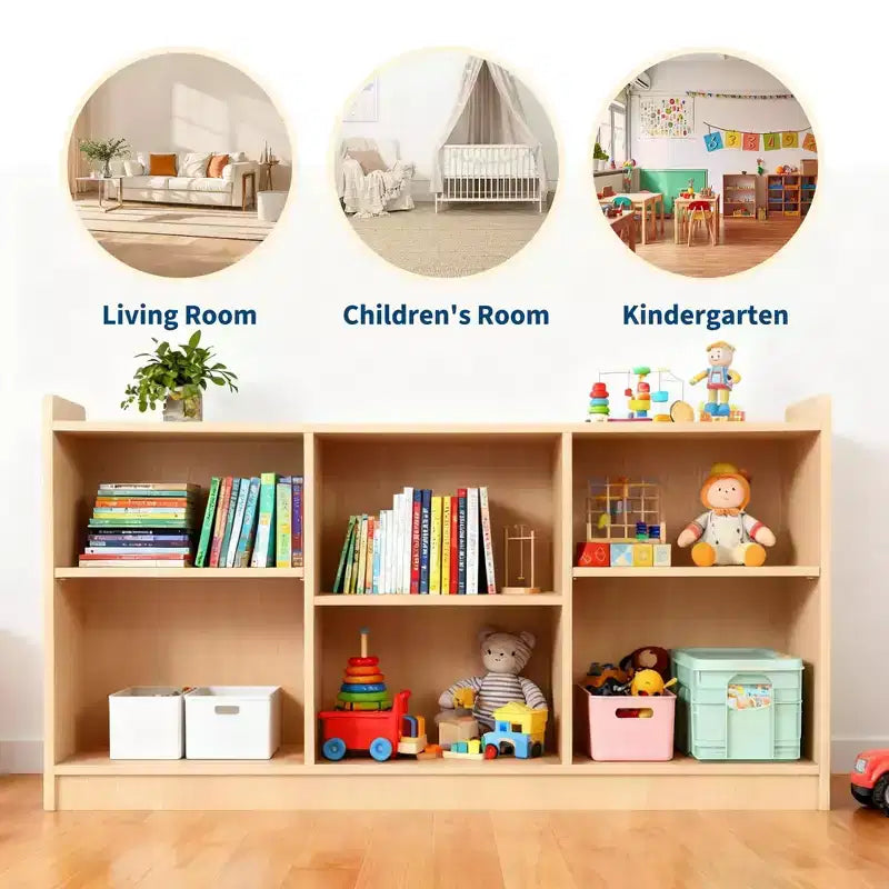 Étagère de rangement 6 compartiments pour jouets et livres, pour chambre d'enfant et salle de classe