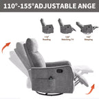 Fauteuil inclinable manuel Chenille orange avec fonction de massage chauffant, de bascule et de pivotement