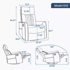 Fauteuil inclinable manuel Chenille orange avec fonction de massage chauffant, de bascule et de pivotement