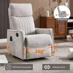 Fauteuil inclinable manuel Chenille orange avec fonction de massage chauffant, de bascule et de pivotement
