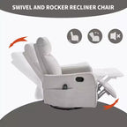 Fauteuil inclinable manuel Chenille orange avec fonction de massage chauffant, de bascule et de pivotement
