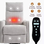 Fauteuil inclinable manuel Chenille orange avec fonction de massage chauffant, de bascule et de pivotement