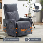 Fauteuil inclinable manuel Chenille orange avec fonction de massage chauffant, de bascule et de pivotement